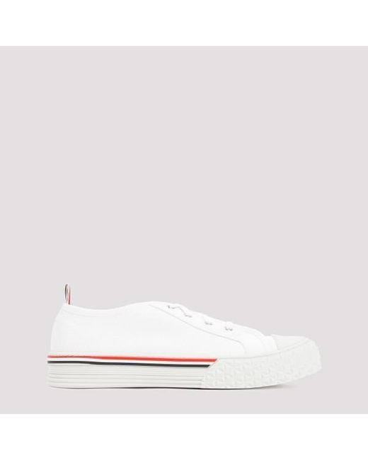 Thom Browne White Collegiate Low Top Trainers for men