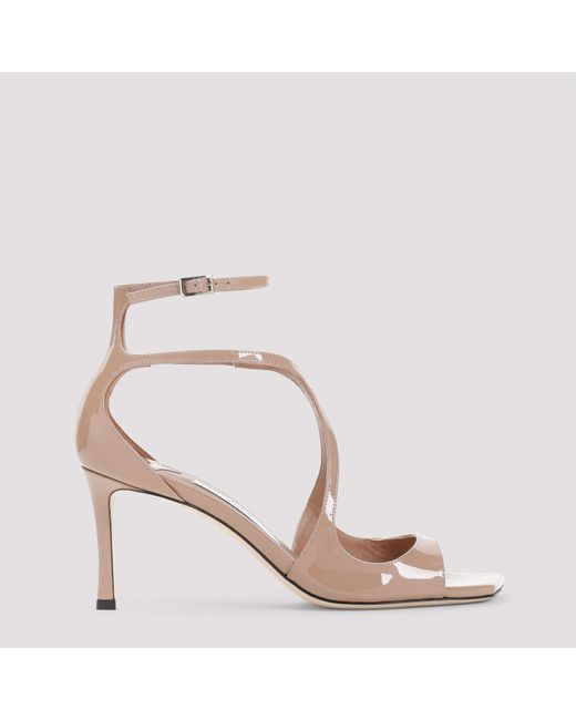 Jimmy Choo Pink Mini Patent Leather Sandals With 7.5Cm Heel