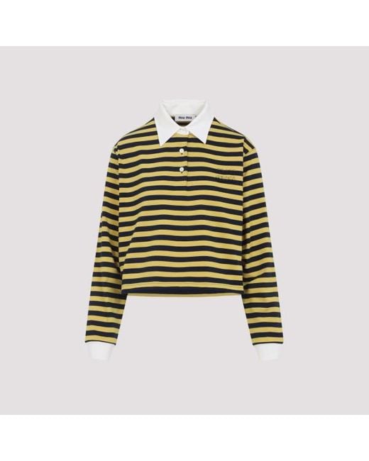 Miu Miu Green Iu Iu Cotton Polo