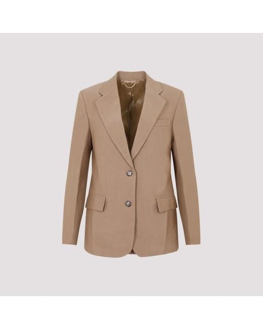 Victoria Beckham Natural Asymetric Double Layer Jacket