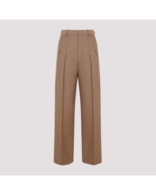 Victoria Beckham Brown Front Pleat Trousers