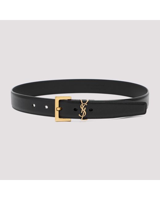 Saint Laurent Black Leather Belt