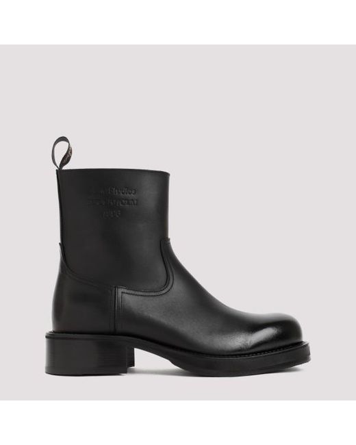 Acne Black Leather Boots for men