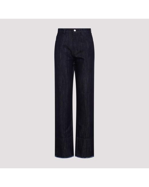 Victoria Beckham Blue Cropped High Waist Tapered Jeans