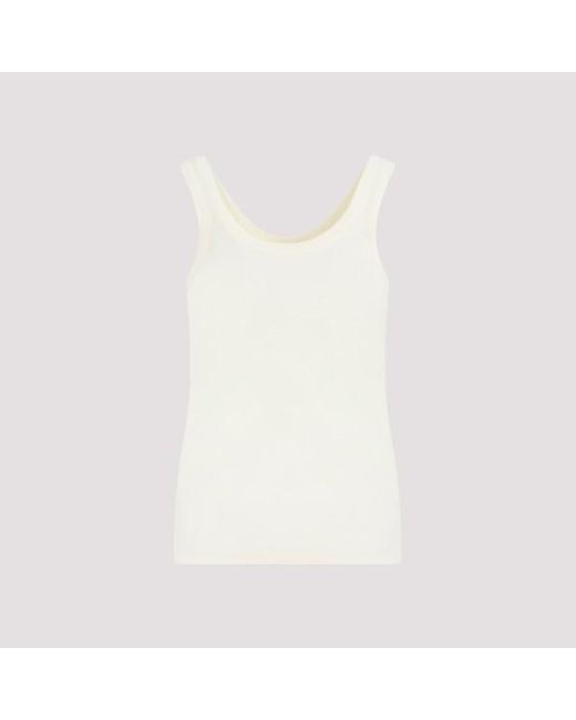 Lemaire White Leaire Rib Tank Top