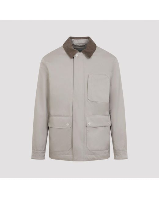 Canali Gray Outerwear Jacket for men