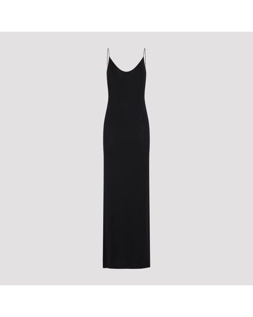Saint Laurent Black Long Viscose Dress For