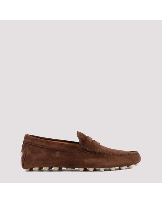 Tod's Brown Suede Gommino Macro Loafer for men