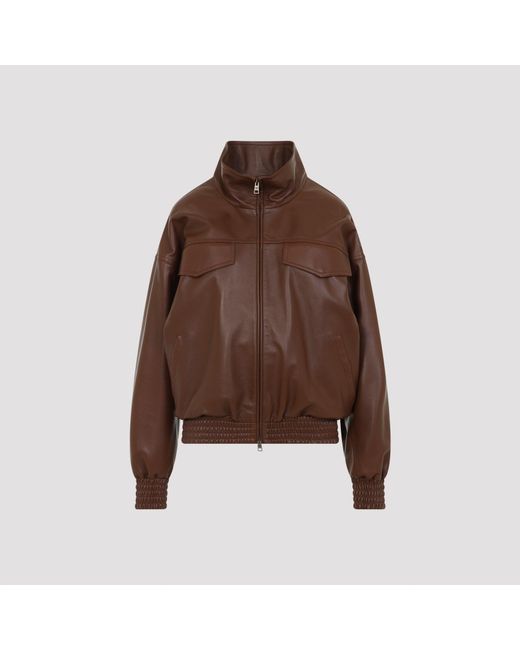 Balenciaga Brown High Collar Blouson