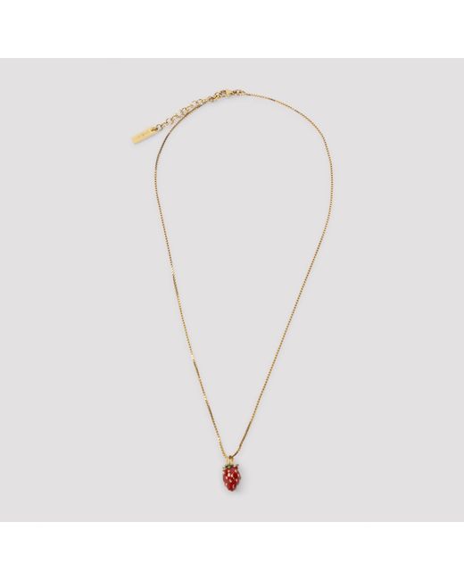 Saint Laurent Metallic Collier Fin Plated Necklace