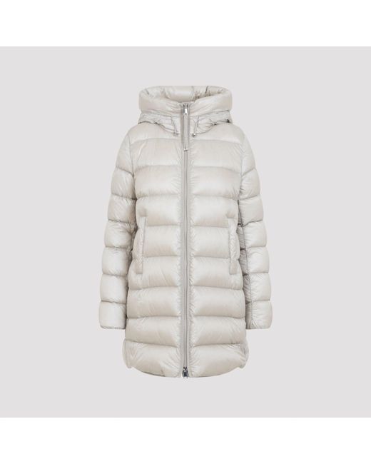 Moncler White Suyenne Long Down Parka Jacket