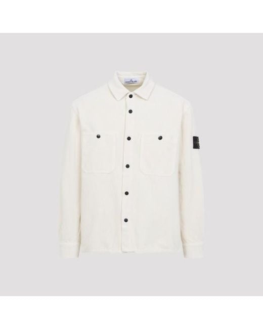 Stone Island White Tone Iand Overhirt X for men