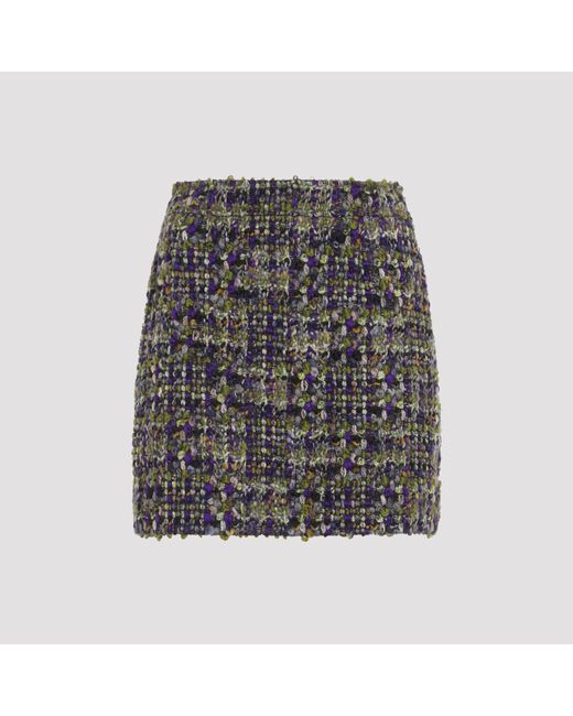 Saint Laurent Gray Tweed Mini Skirt