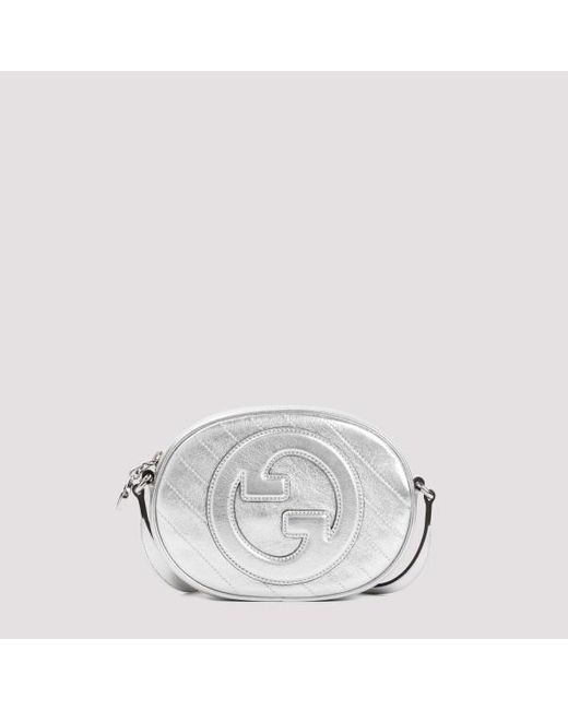 Gucci White Blondie Lamé Handbag Unica
