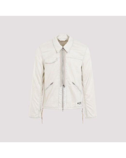 Acne White Polyester Jacket for men