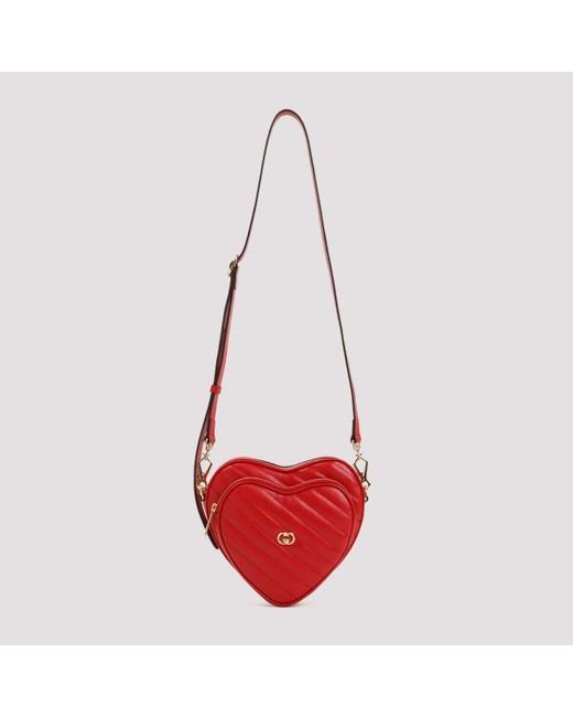 Gucci Red Interlocking G Motif Heart Bag Unica