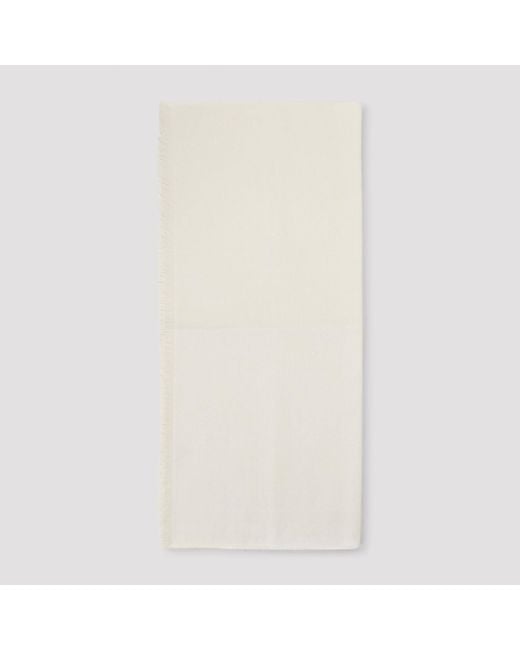 Max Mara White Avetusta M Logo Scarf