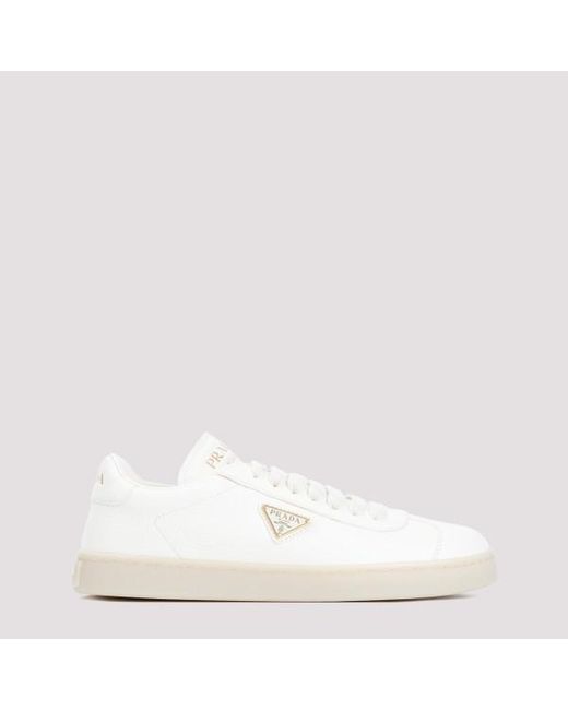 Prada White Lace Up Sneakers