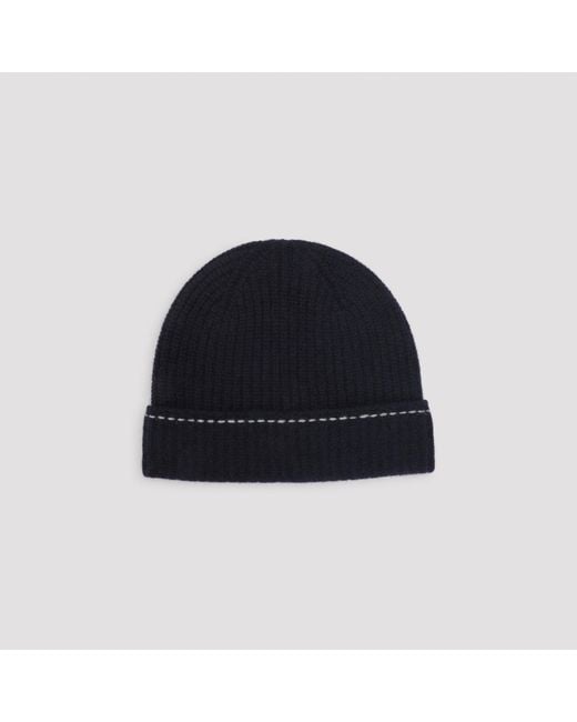 Kiton Blue Rib-Knit Beanie for men