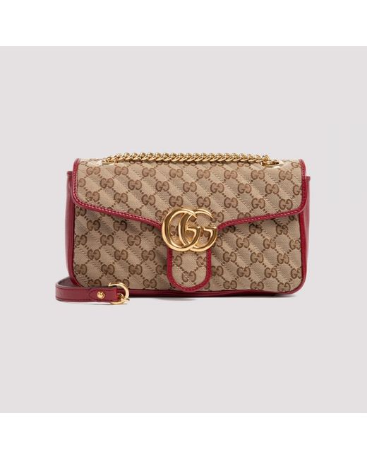 Gucci Canvas Gg Marmont Small Shoulder Bag - Lyst