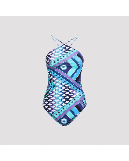 Emilio Pucci Blue One-Piece Swimsuit