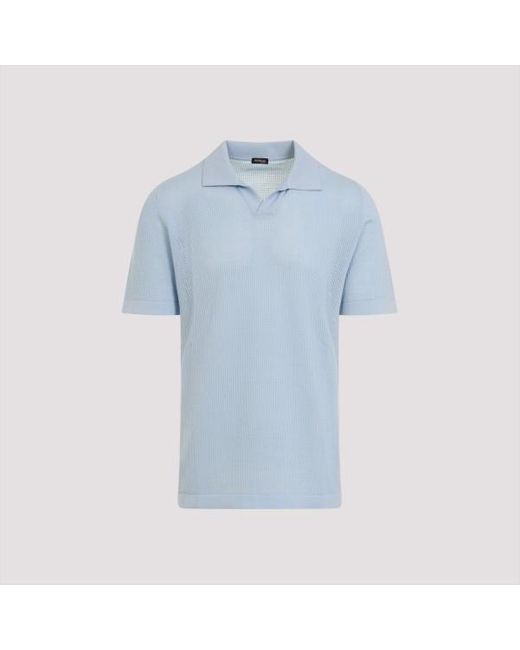 Kiton Blue Baby Cotton Polo for men