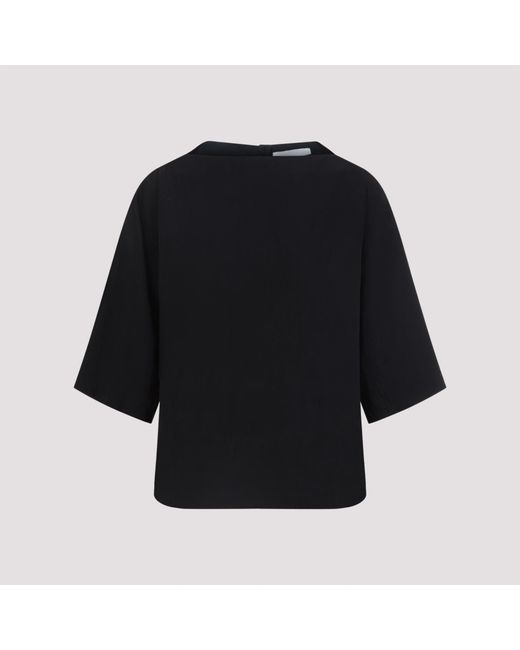 Studio Nicholson Black Bascom Short-Sleeve Back-Button Top