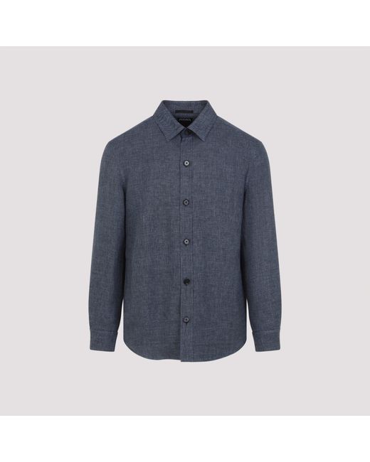Zegna Blue Dark Cashmere Shirt