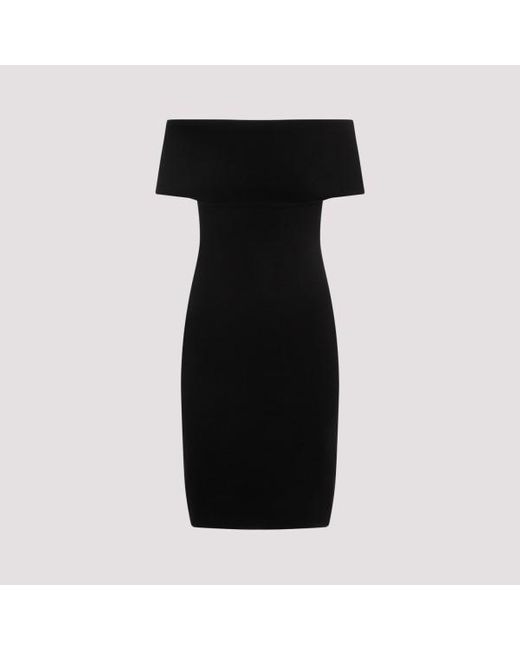 Bottega Veneta Black Textured Technical Nylon Midi Dress
