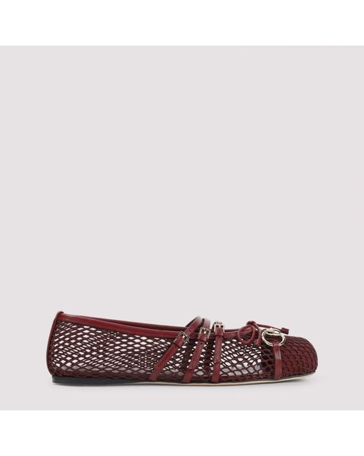 Gucci Red Mesh Ballerinas