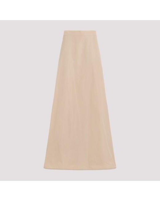 Jil Sander Natural Polyester Long Skirt