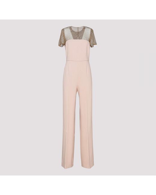 mesh panel jumpsuit
