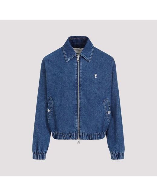 AMI Blue Ami Paris Adc Zipped Jacket for men