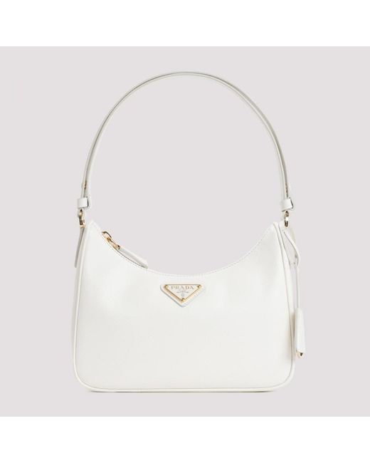 Prada Saffiano Leather Mini Bag Unica in White Lyst UK