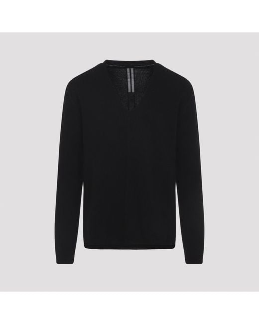 Rick Owens Black V Neck Sweater for men