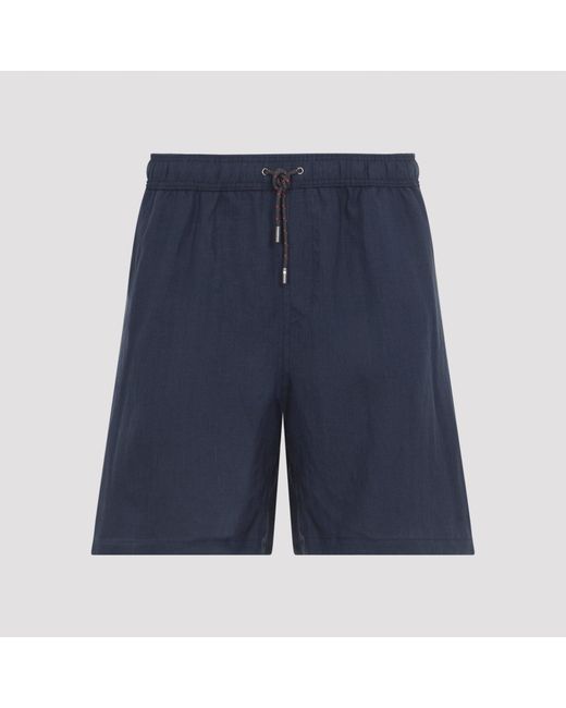 Sease Blue Hemp Drawstring Shorts for men