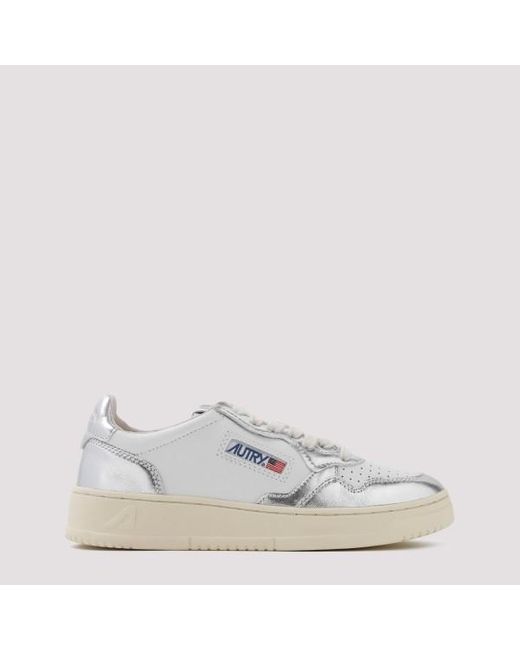 Autry White Medalist Silver Bicolor Sneakers