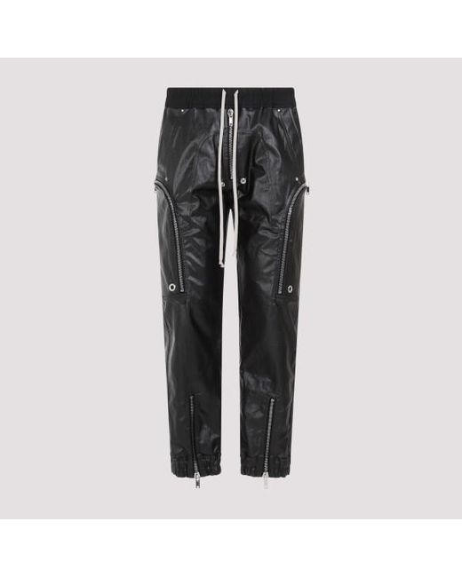 Rick Owens Black Bauhaus Spalmato Cargo Denim Jeans for men
