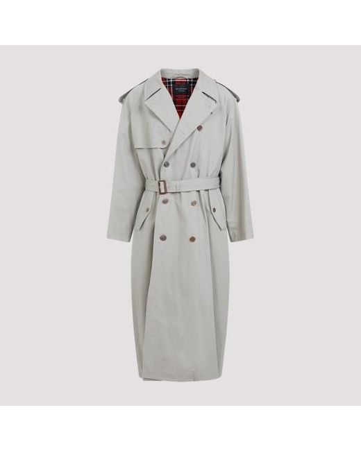 Balenciaga Gray Double-Breasted Trench Jacket From The Garde-Robe Collection