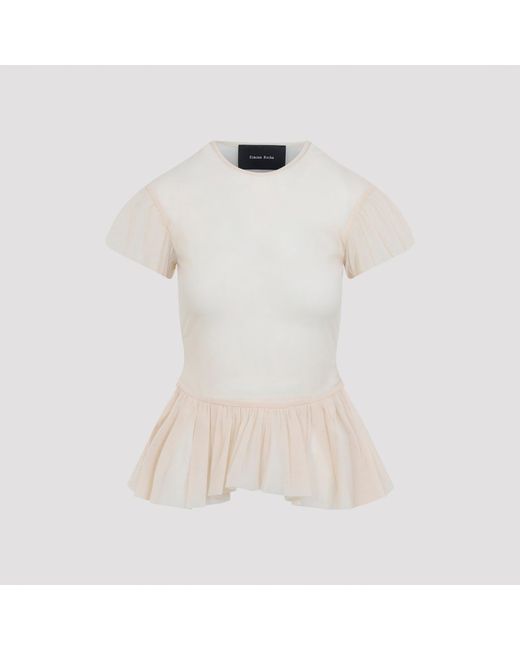 Simone Rocha White Sheer Ballet Peplum Top