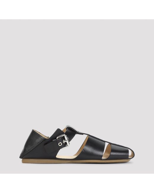 Lemaire Black Fisherman Slip On Sandals for men