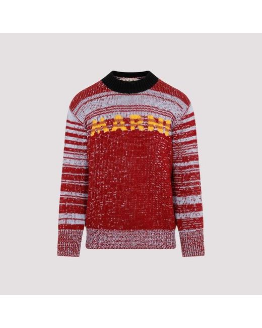 Marni Red Round Neck Sweater for men
