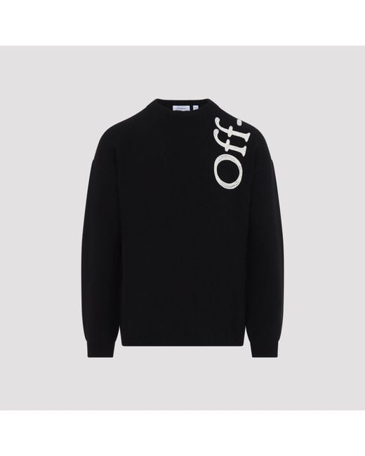 Off-White c/o Virgil Abloh Black Off Vertical Bookish Knit Crewneck for men