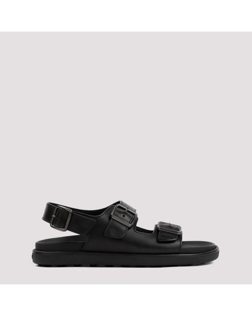 Tod's Black Leather Sandals for men