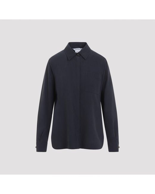 Max Mara Blue Relaxed Solid Shirt