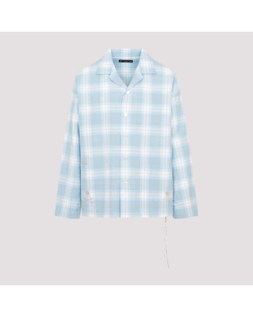 Mastermind Japan Blue Asterind Open Collar Plaid Shirt for men