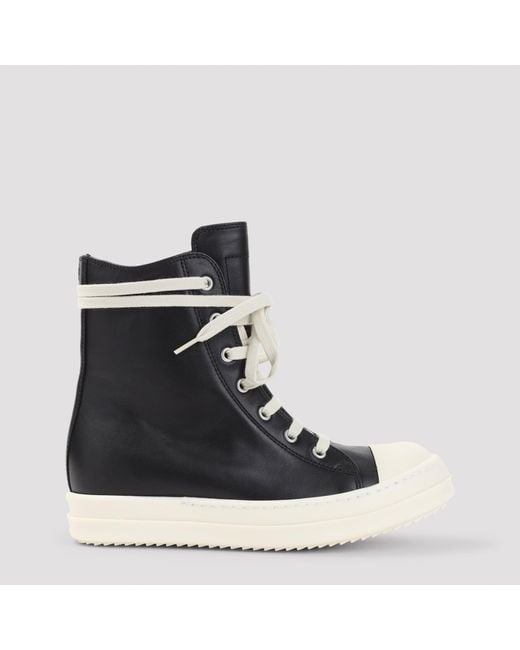Rick Owens Black Vintage Leather Sneakers