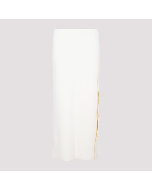Jil Sander White Elegant Viscose Skirt