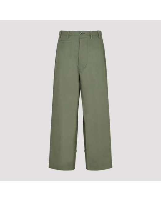 KENZO Green Oversized Straight Pants for men