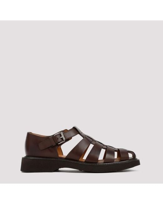 Church's Brown Leather Hove Sandals for men